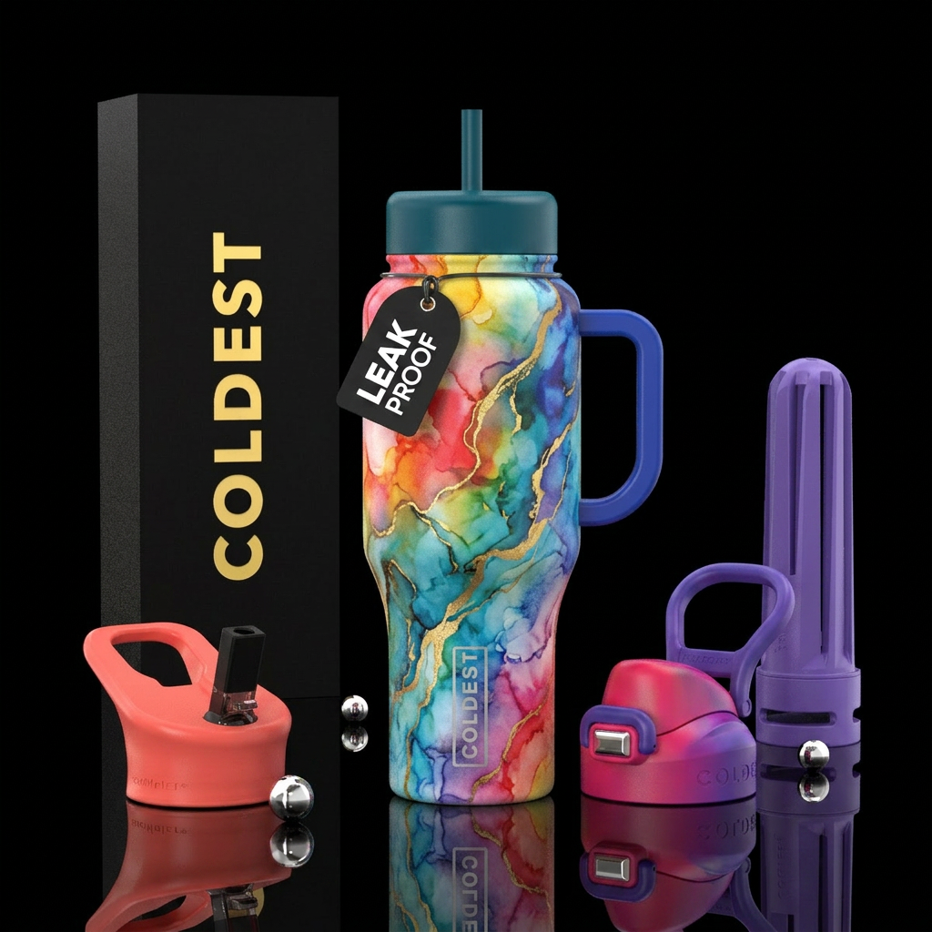 Rainbow luna water bottle design