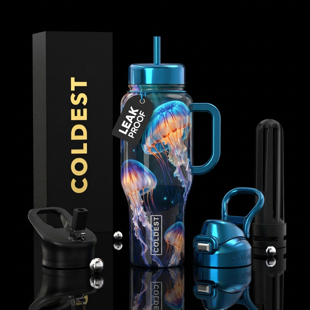 Cannonball jellyfish, compass jellyfish, realism, ... water bottle design