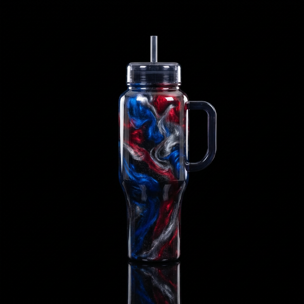 Start with a black base color and then I want flas... water bottle design