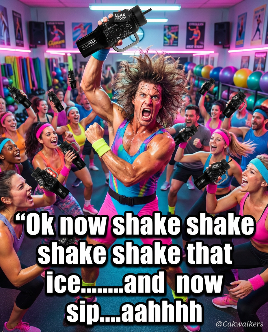 An instructor teaching an exercise class, the inst... water bottle design