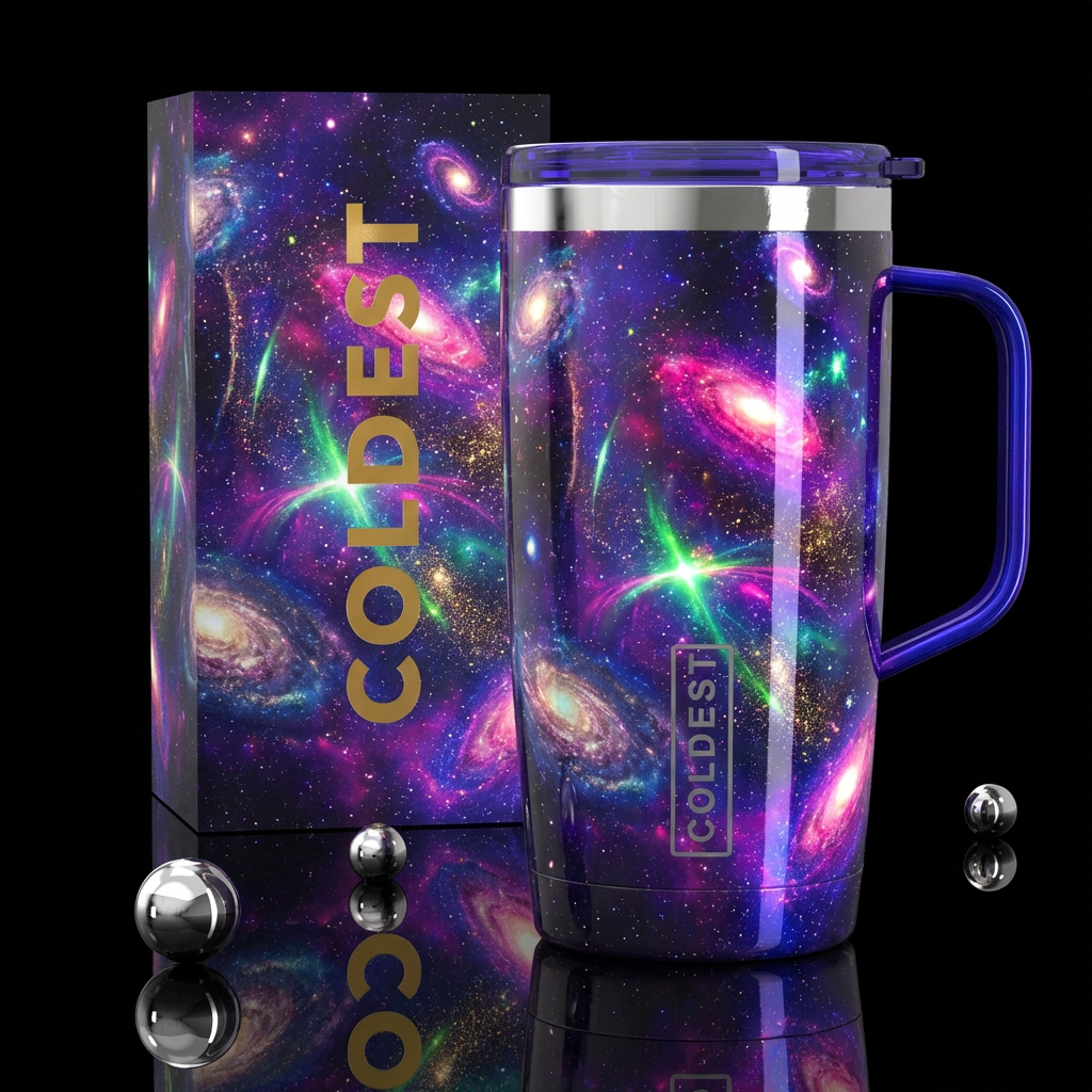 ASTRO glow, space otherworldly shiny, hyper depth water bottle design