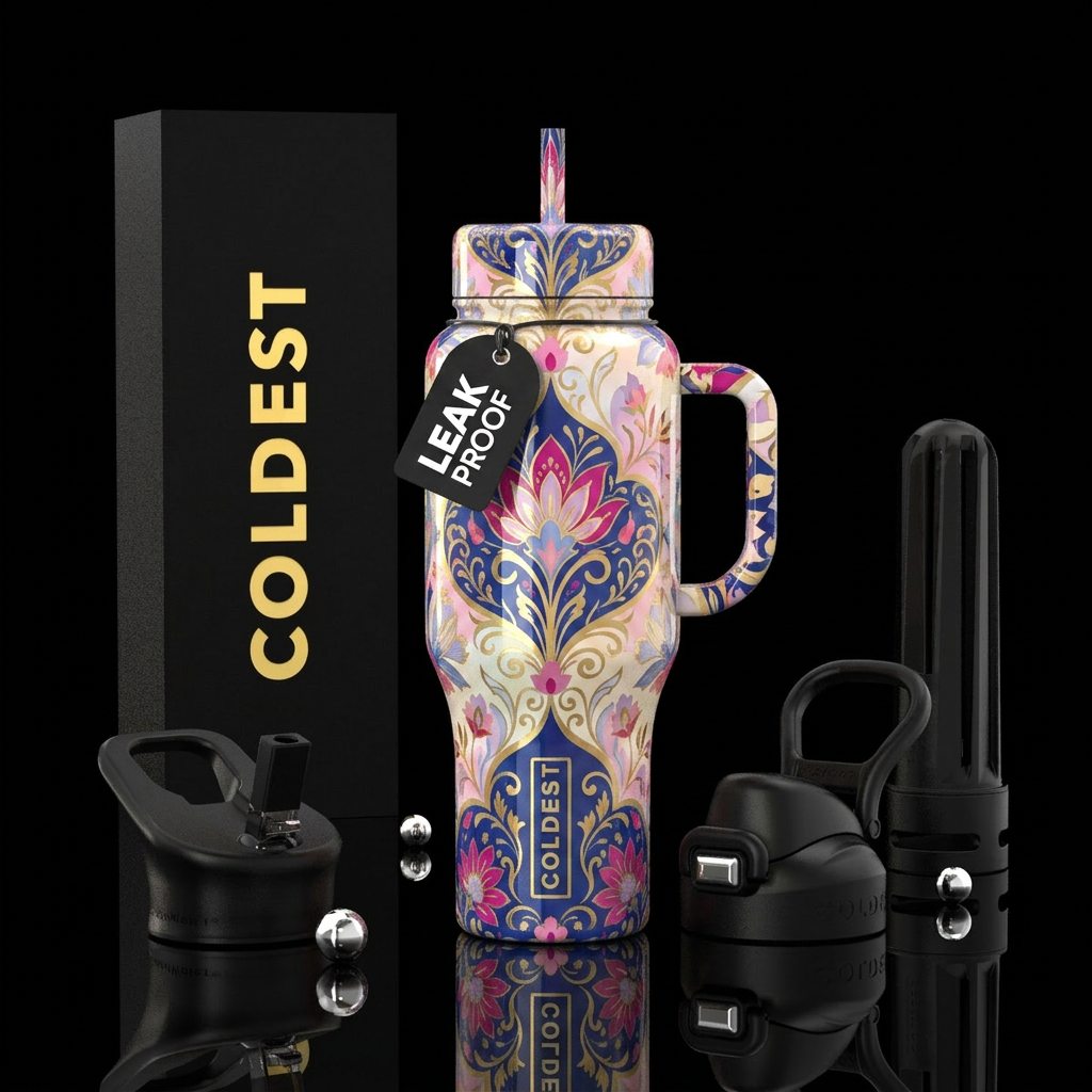 The Parisienne, glossy water bottle design