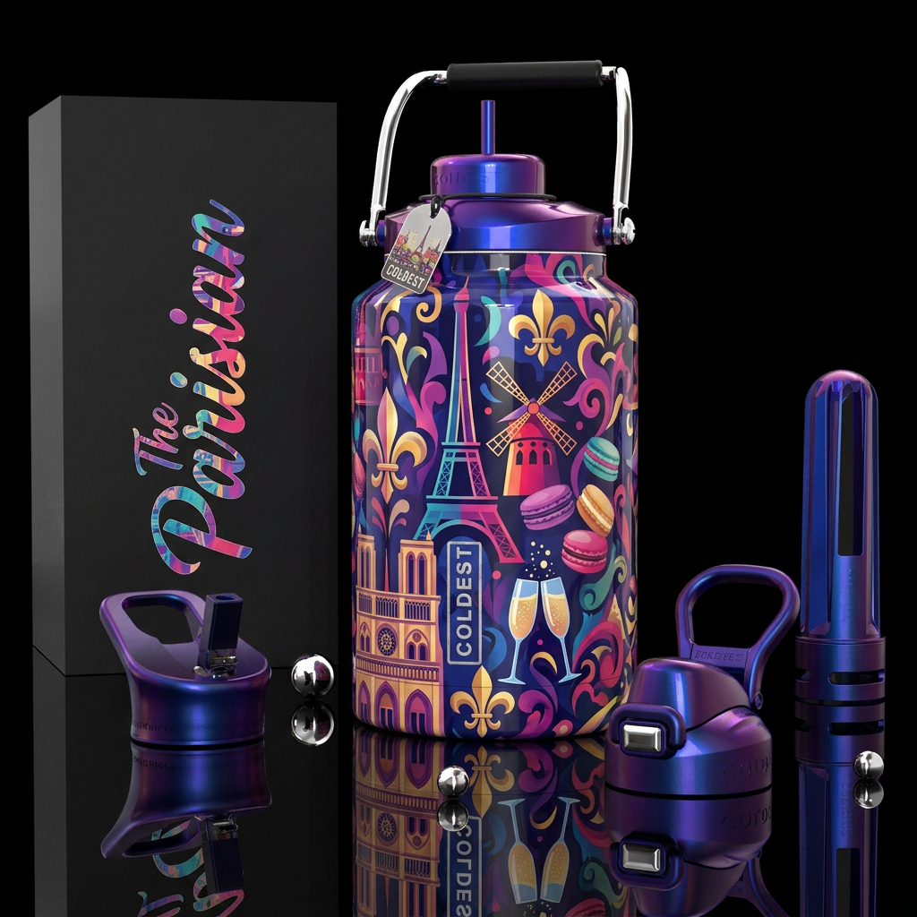 The Parisian Collection water bottle design