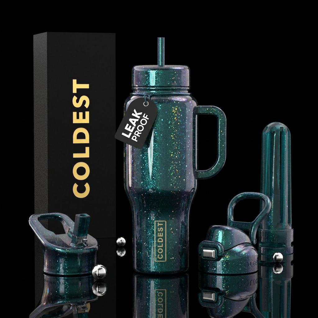 Fizzy faerie sprites, glossy, alluring, trompe-l'œ... water bottle design