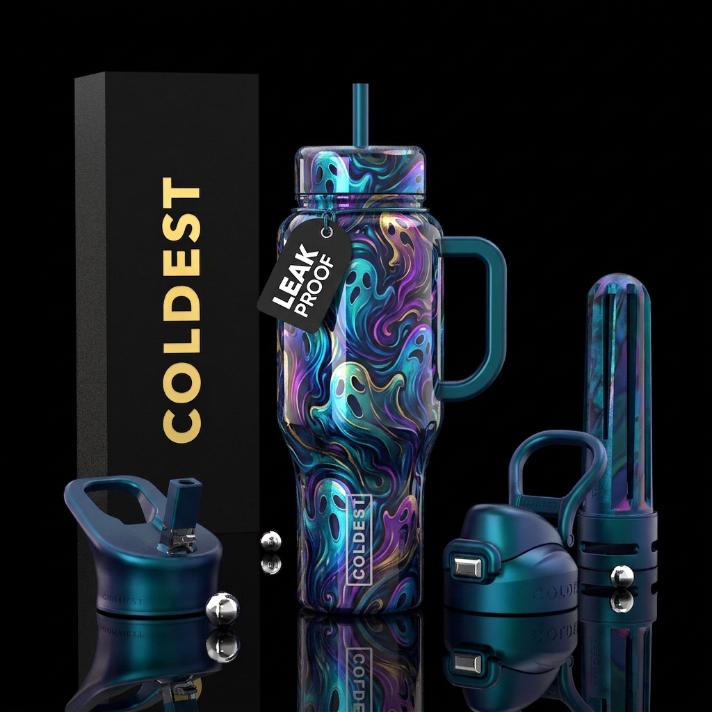 Bismarc ghosts, glossy water bottle design