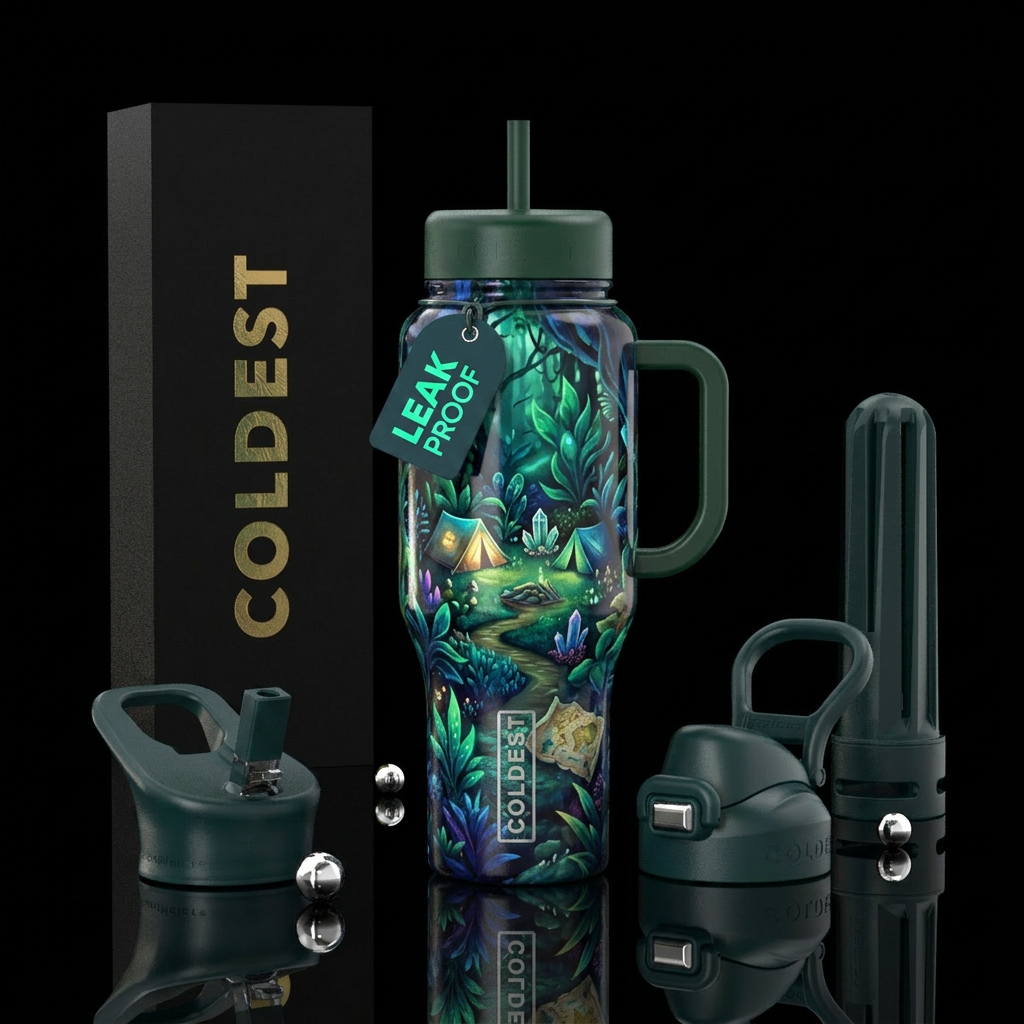 ,glossy,,  , silk, refined, camping, hidden realm water bottle design