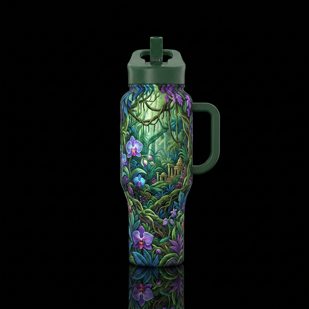 ,glossy,,  , silk, refined, , hidden realm water bottle design