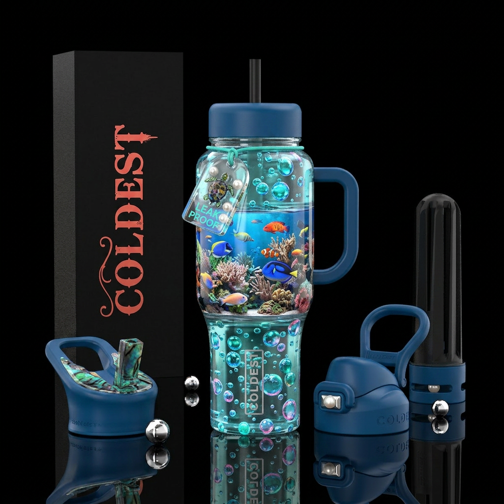Bubble sections at top and bottom, middle section ... water bottle design