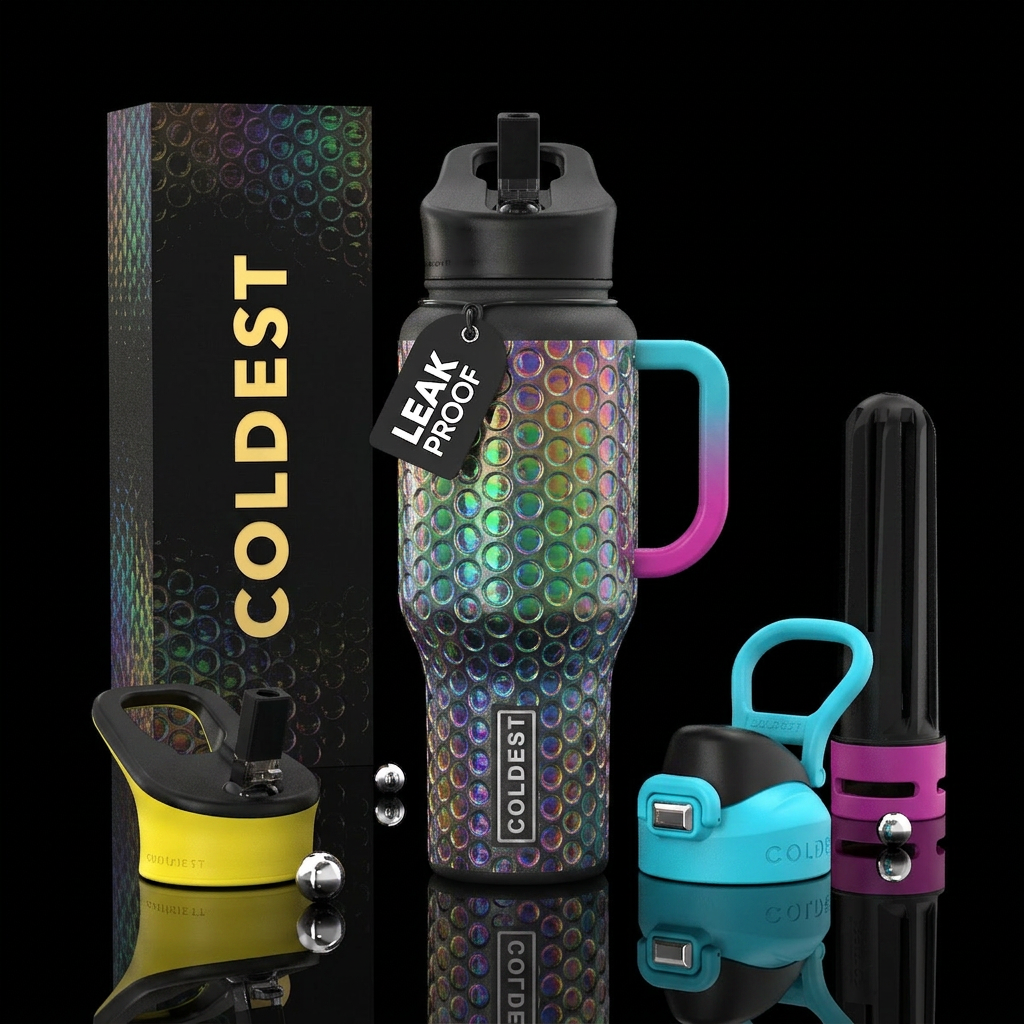Bubble wrap, glossy water bottle design