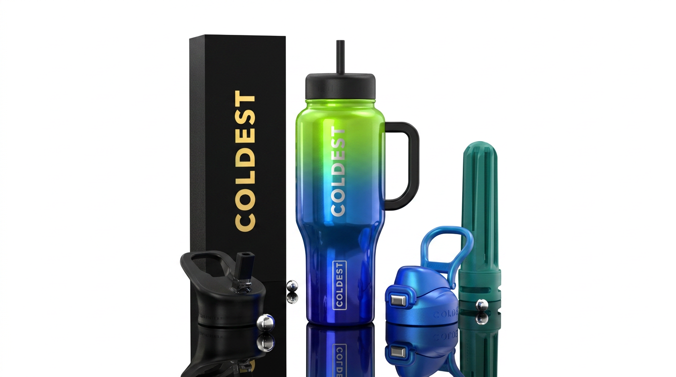 Stained glass lime green candy blue colbalt, gloss... water bottle design