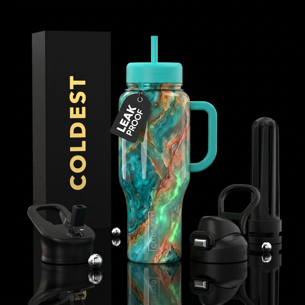 Tropic stone, glossy, glowie water bottle design