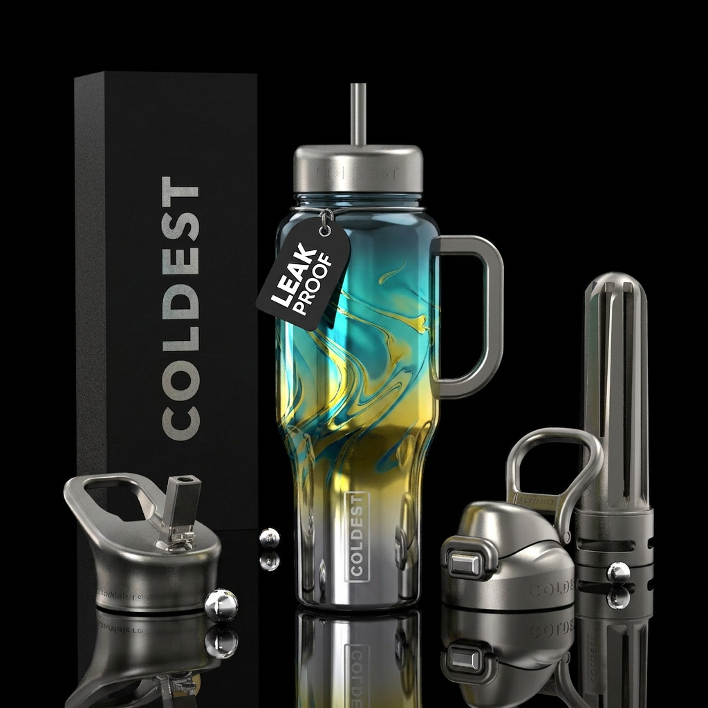 Aquamarine,yellow sapphire, zinc,glossy water bottle design