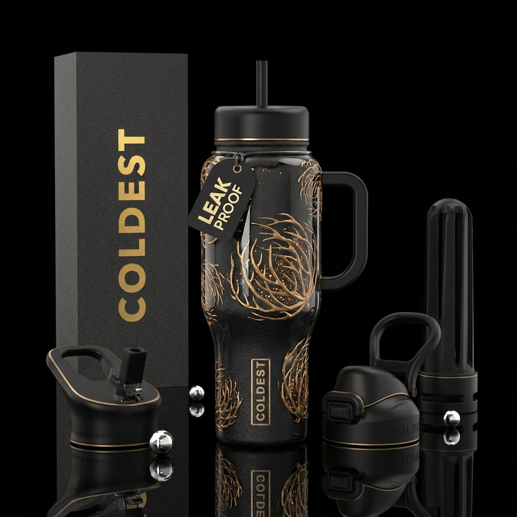 luxury custom epoxy resin tumbler with an ultra-ma... water bottle design