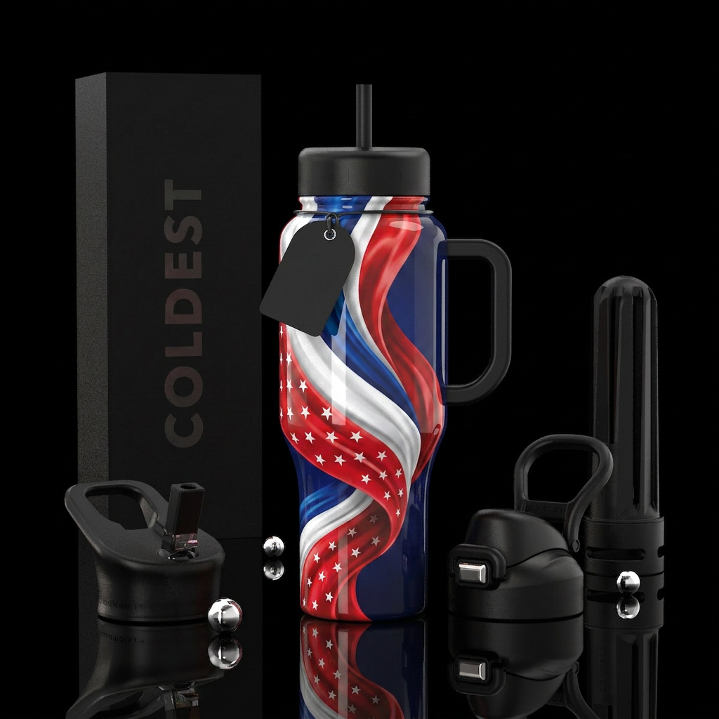 Patriotic sash,glossy water bottle design