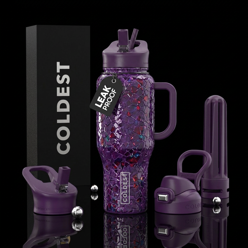 Crushed grape,Crushed glaze, glossy water bottle design
