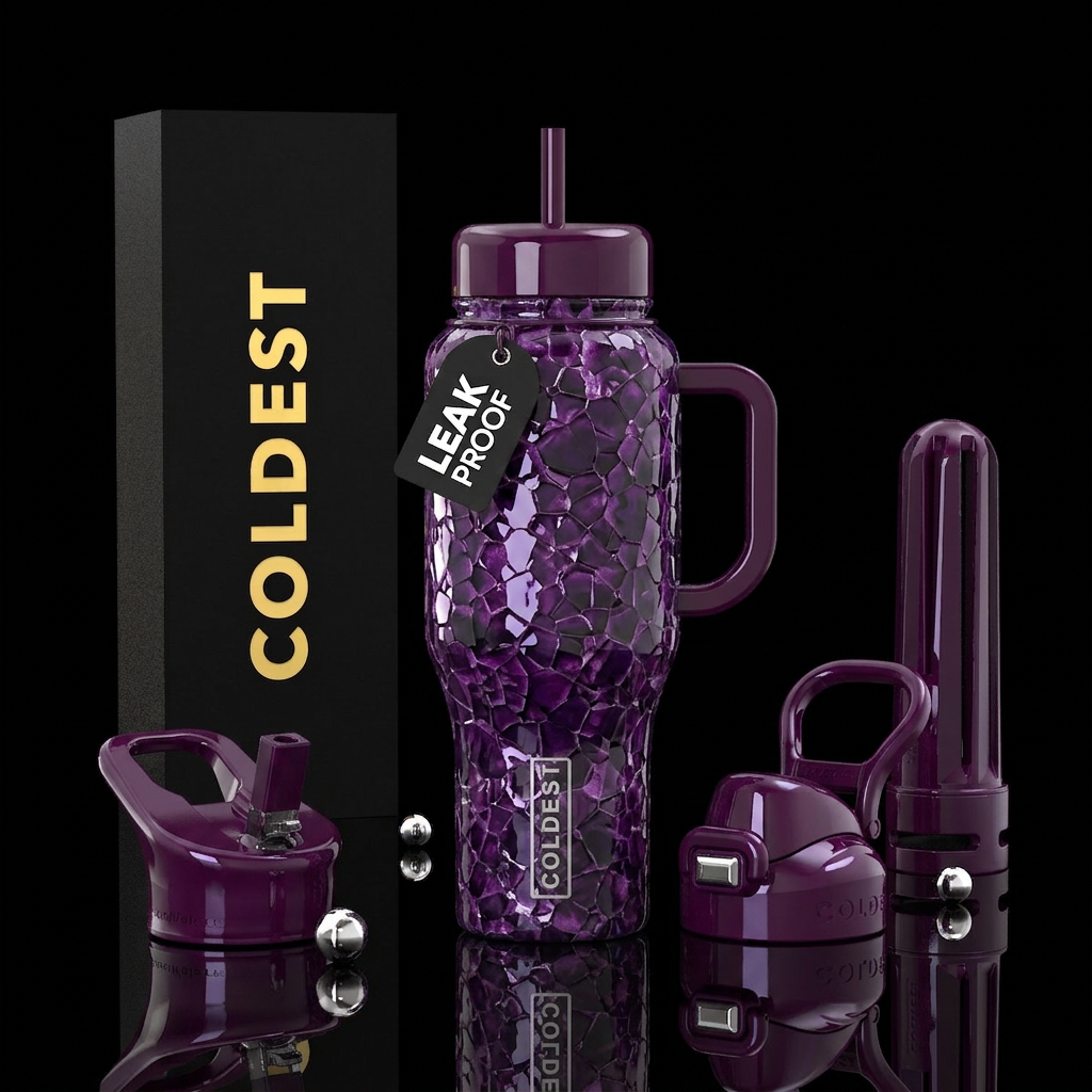 Crushed grape,Crushed glaze, glossy water bottle design