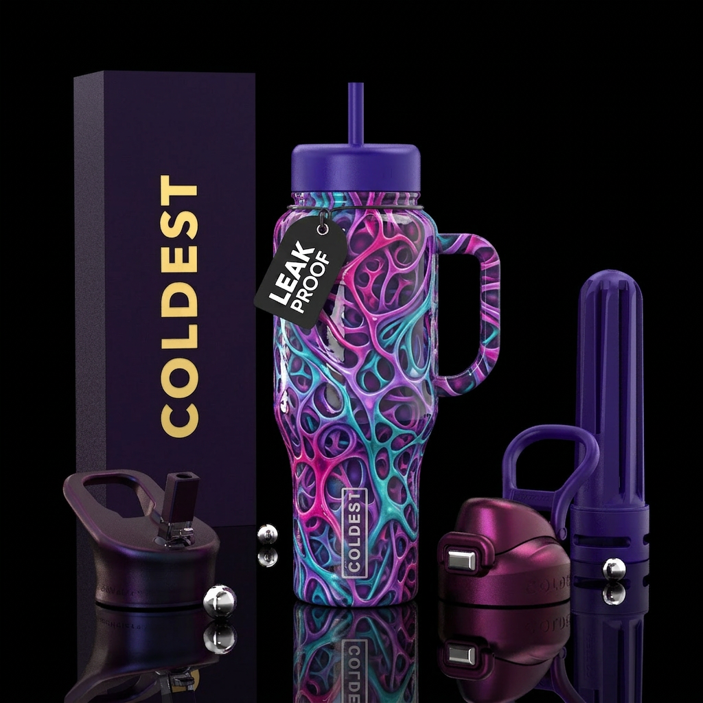 Mycoplasm, glossy water bottle design