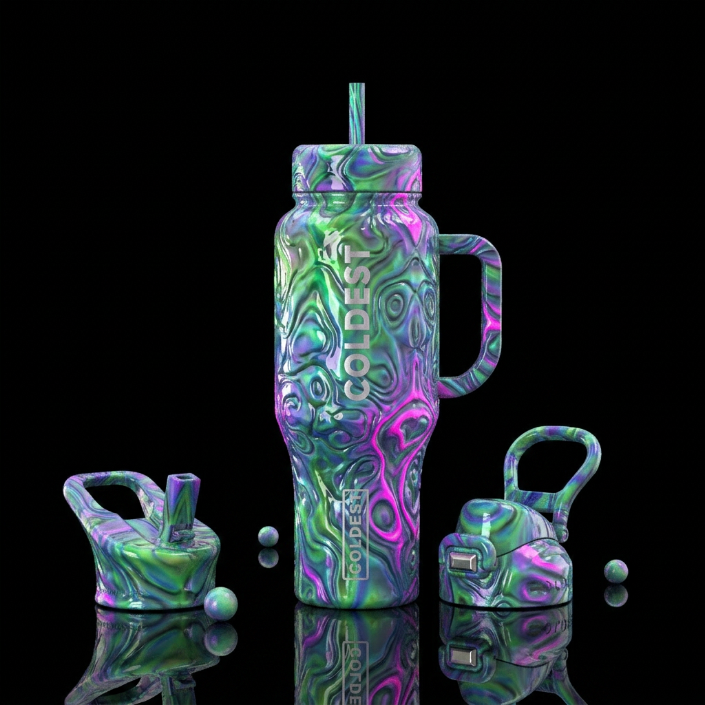 Bioplasm, glossy water bottle design