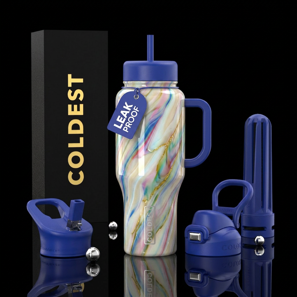 Opal slag glass, glossy water bottle design