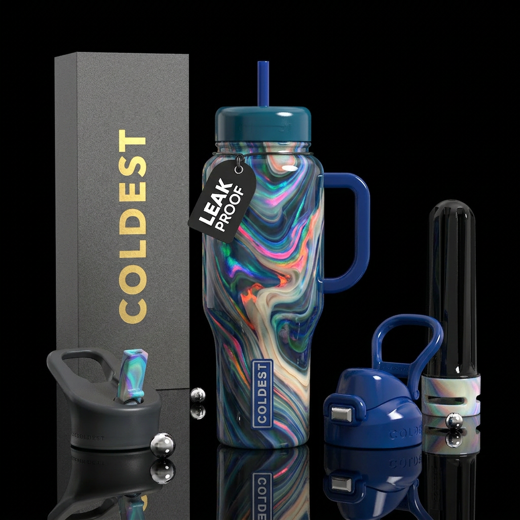 Opal slag glass, glossy water bottle design