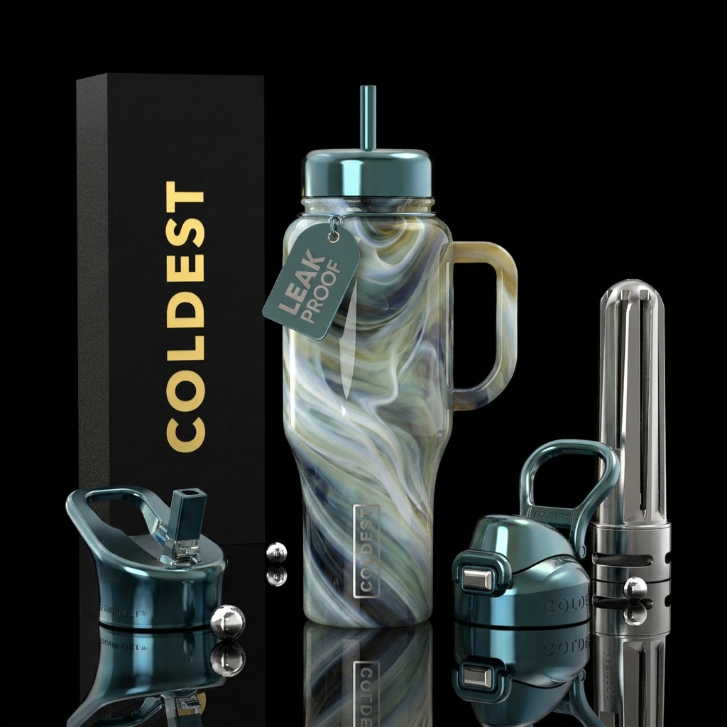 Opal slag glass, glossy water bottle design