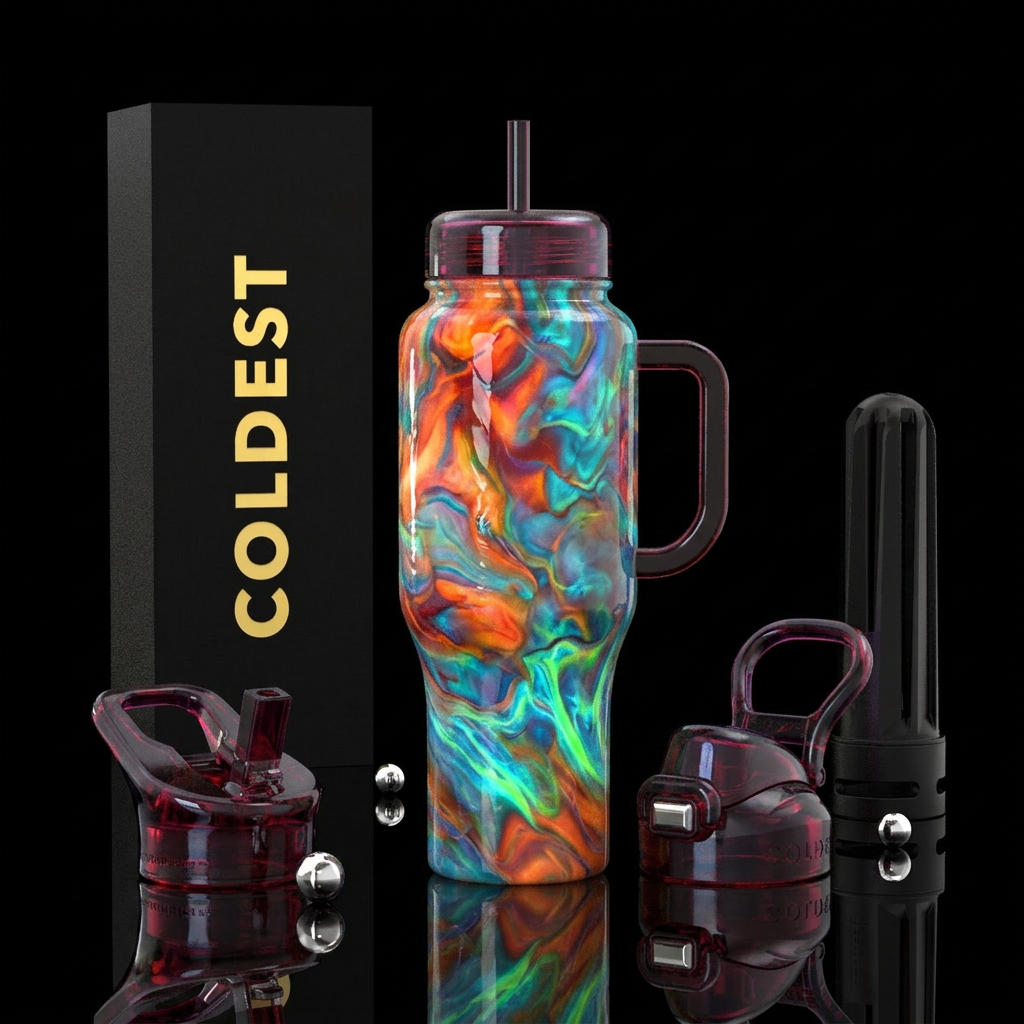Opal slag glass, glossy water bottle design