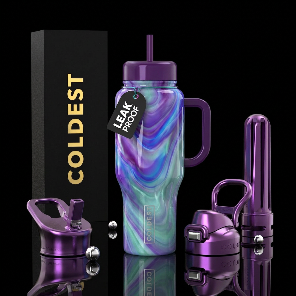 Fairy slag glass, glossy water bottle design