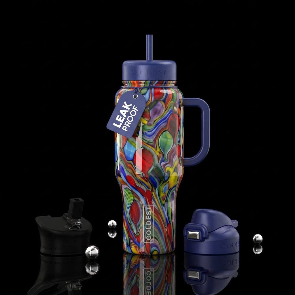Balloons slag glass, glossy water bottle design