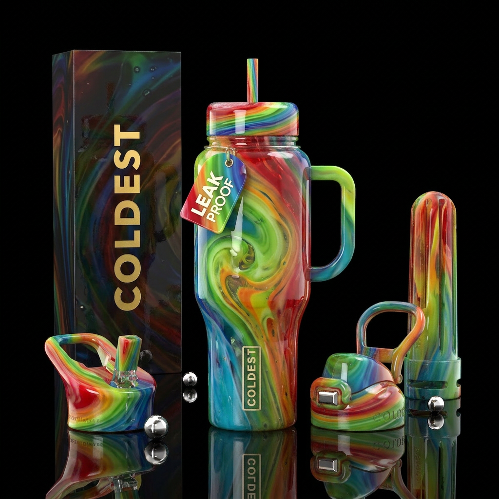 Candy slag glass,glossy water bottle design