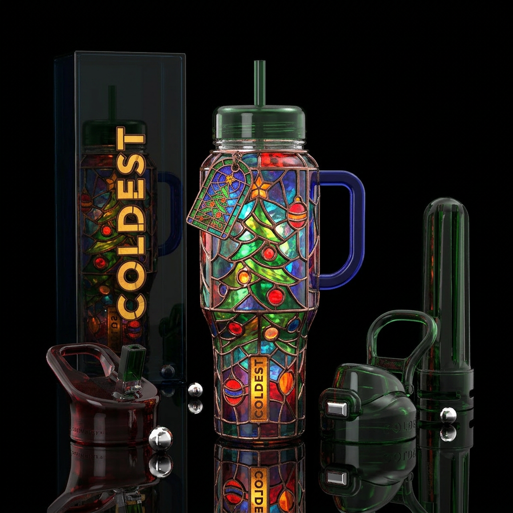 Tiffany lamp inspired glass,glossy, a glowie Chris... water bottle design