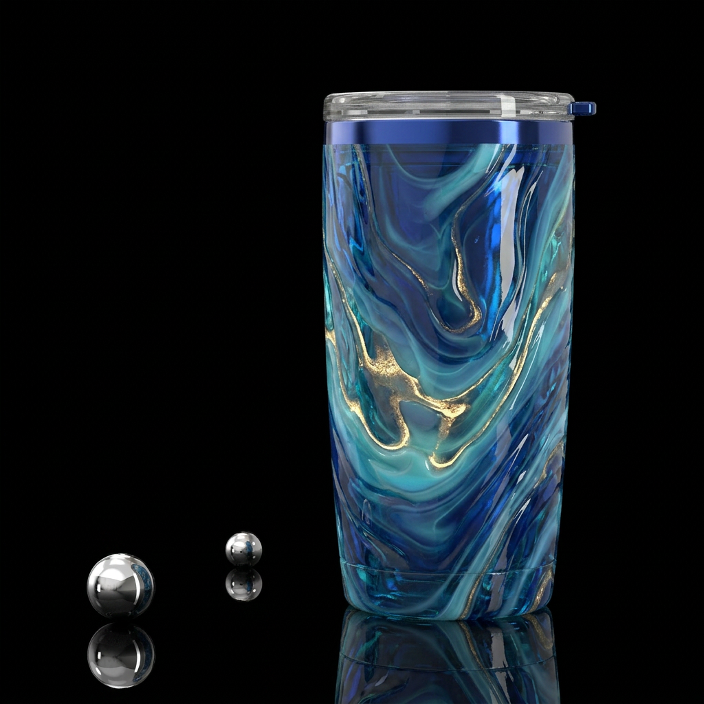 Neptune slag glass, glossy water bottle design