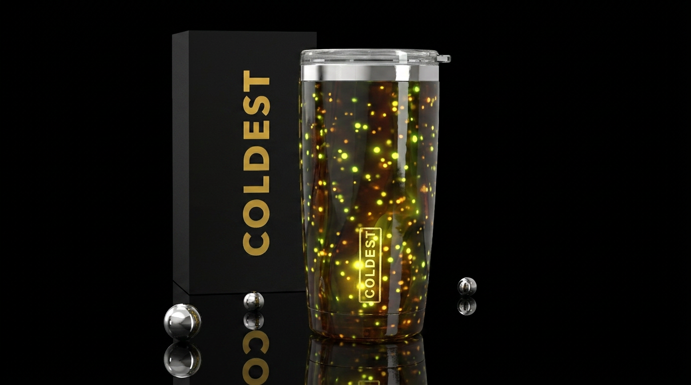 Fireflies slag glass, glossy, glowie water bottle design