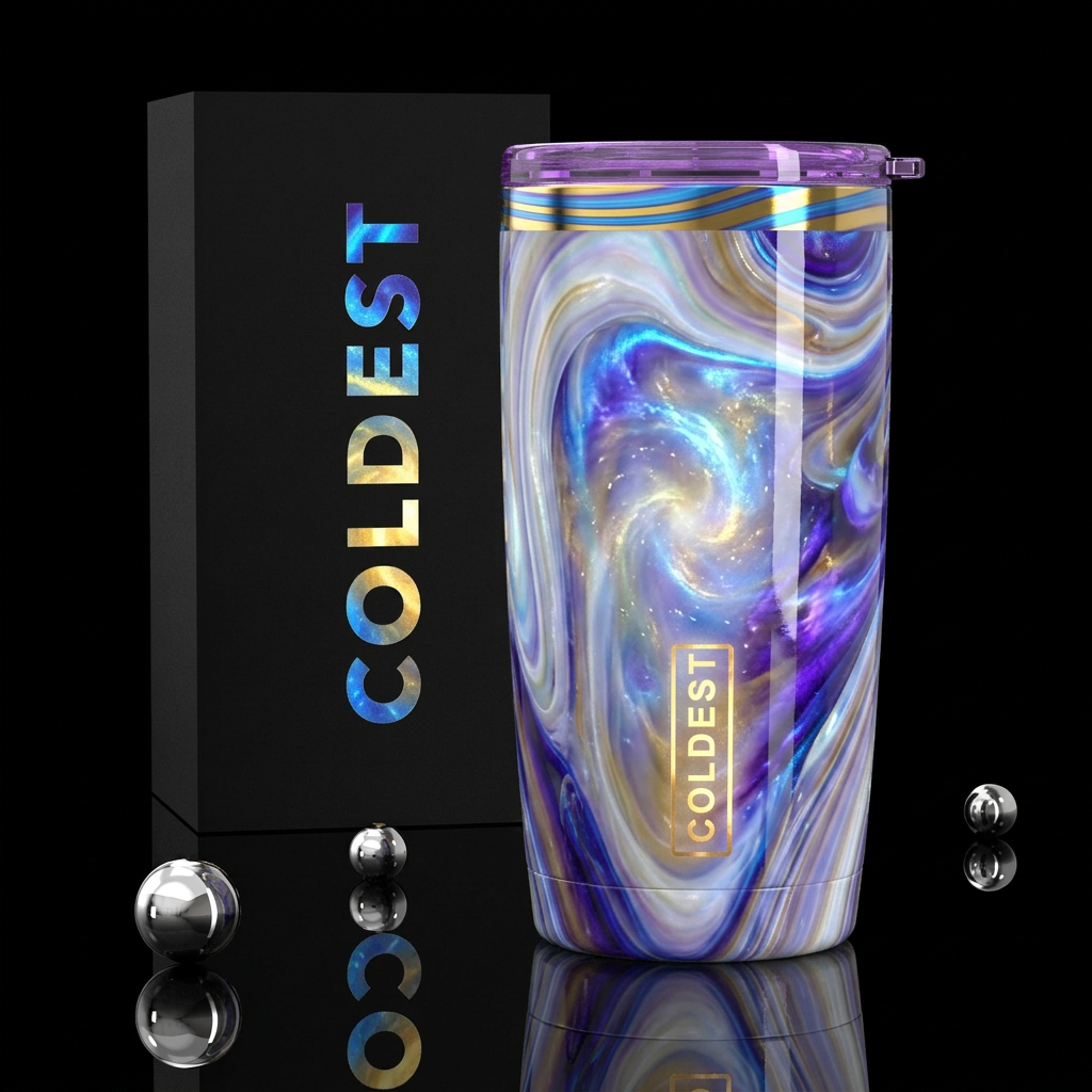 Divine angelic slag glass, glossy water bottle design