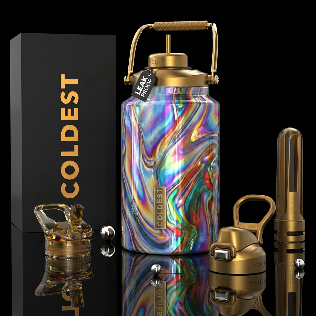 Divine angelic slag glass, glossy water bottle design