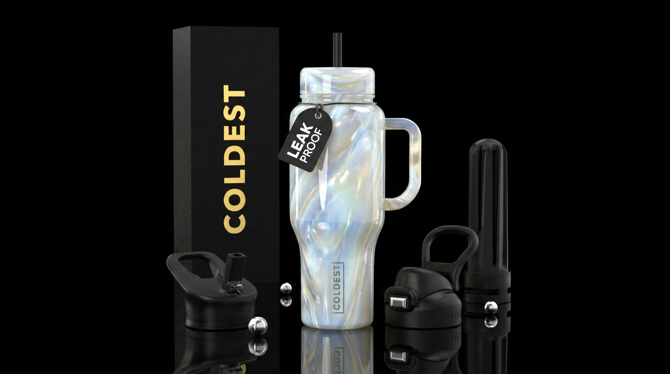 Divine angelic slag glass, glossy water bottle design
