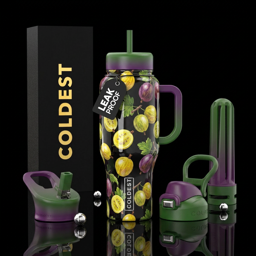 Gooseberries galore,glossy water bottle design