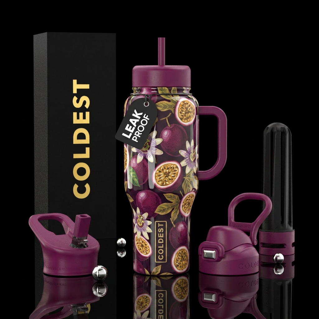 Passion fruit,glossy water bottle design