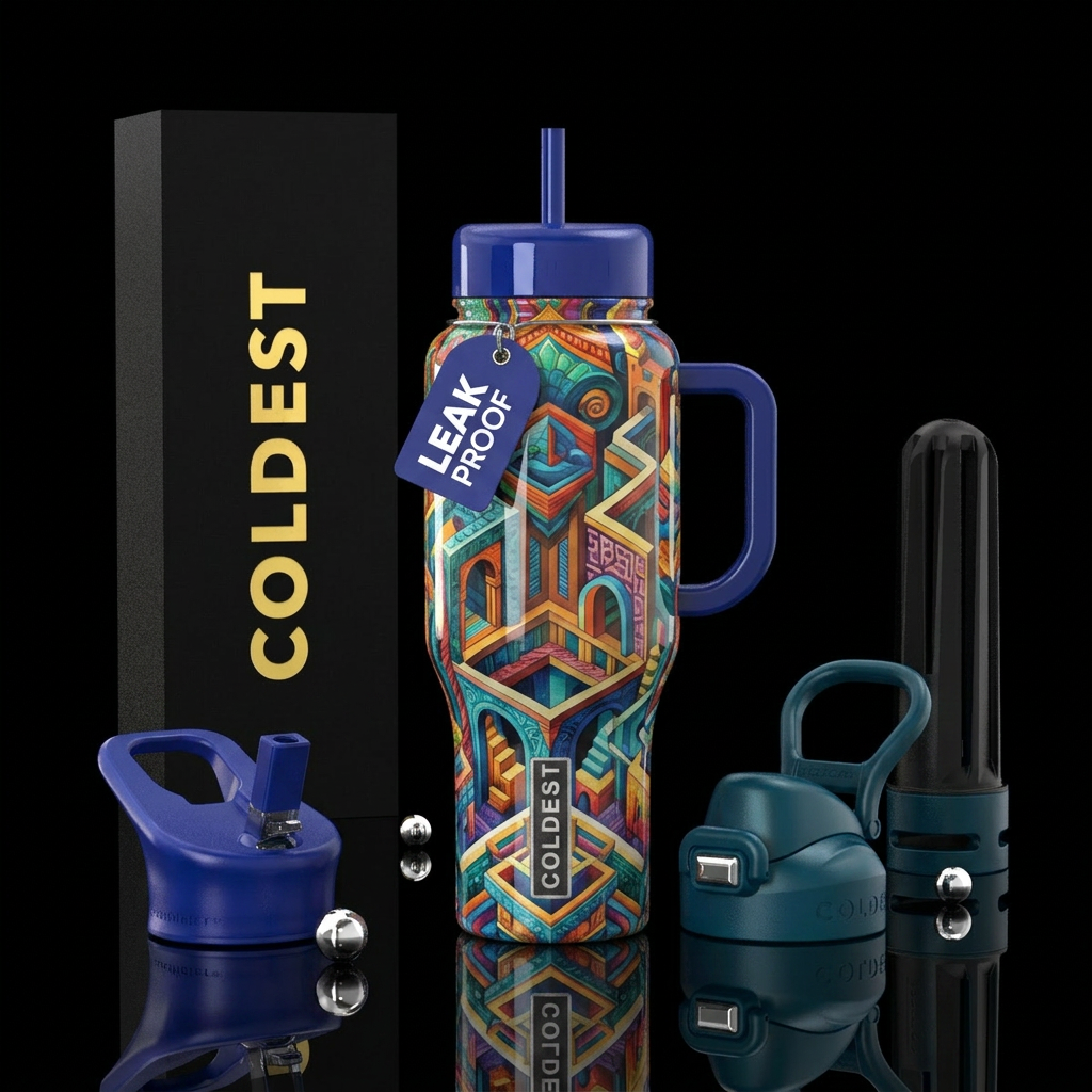 Ancient maze water bottle design