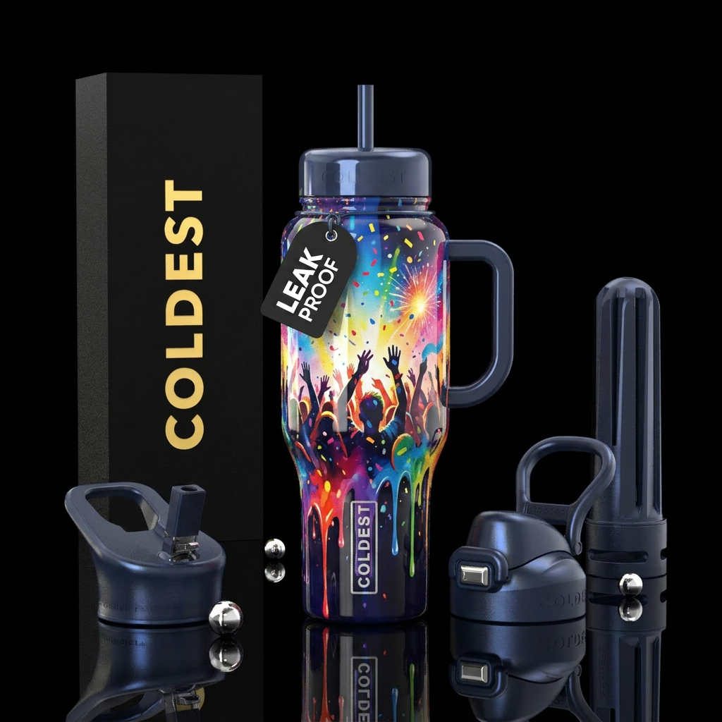 glossy,dripping with enthusiasm water bottle design