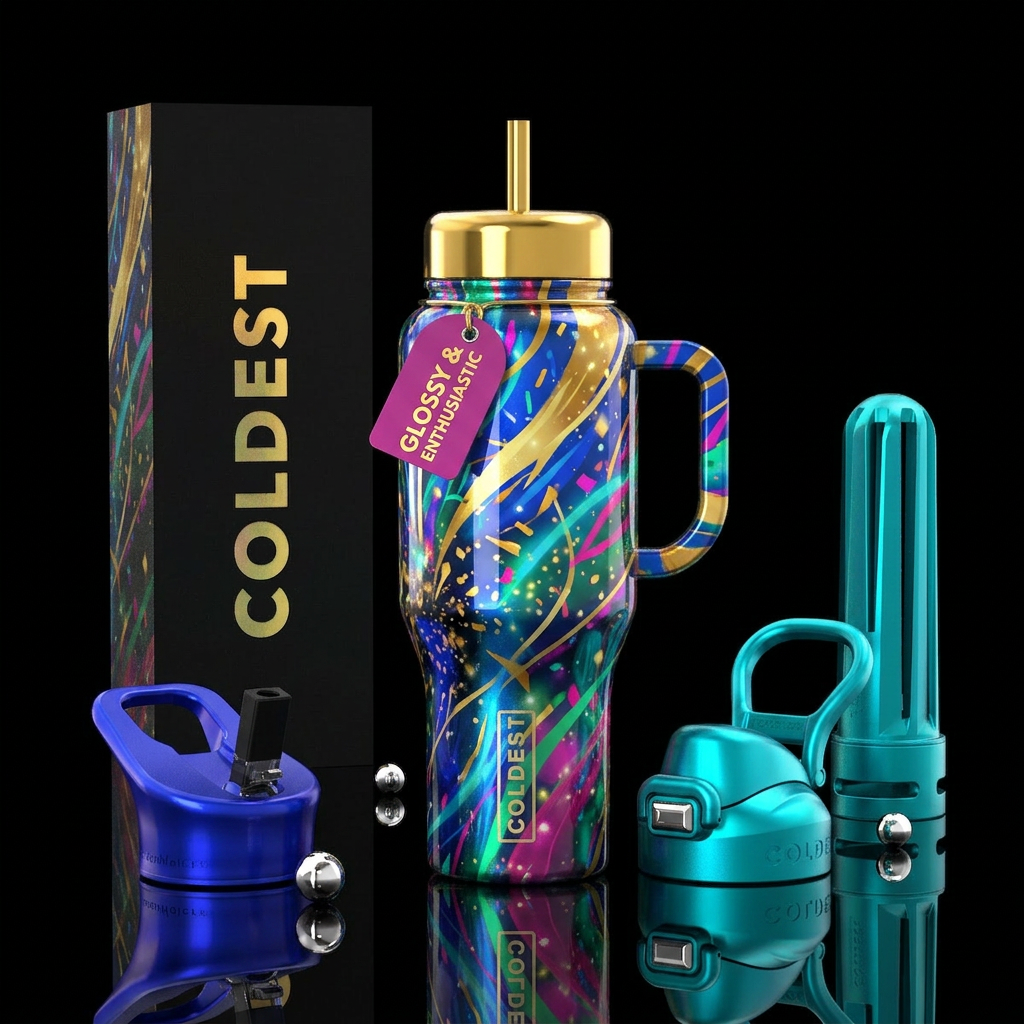 New Years Celebrate water bottle design