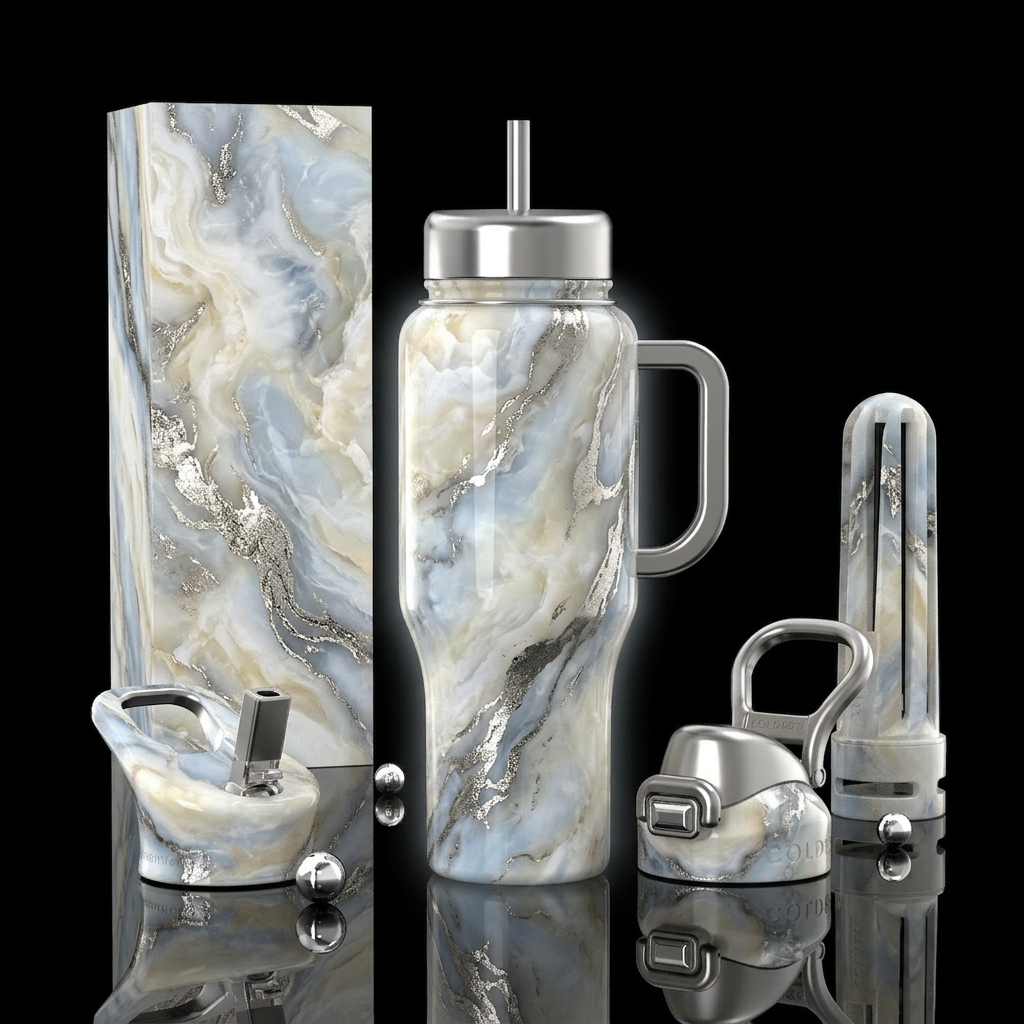 inspired by Gilded Age Estate opulence, presented ... water bottle design