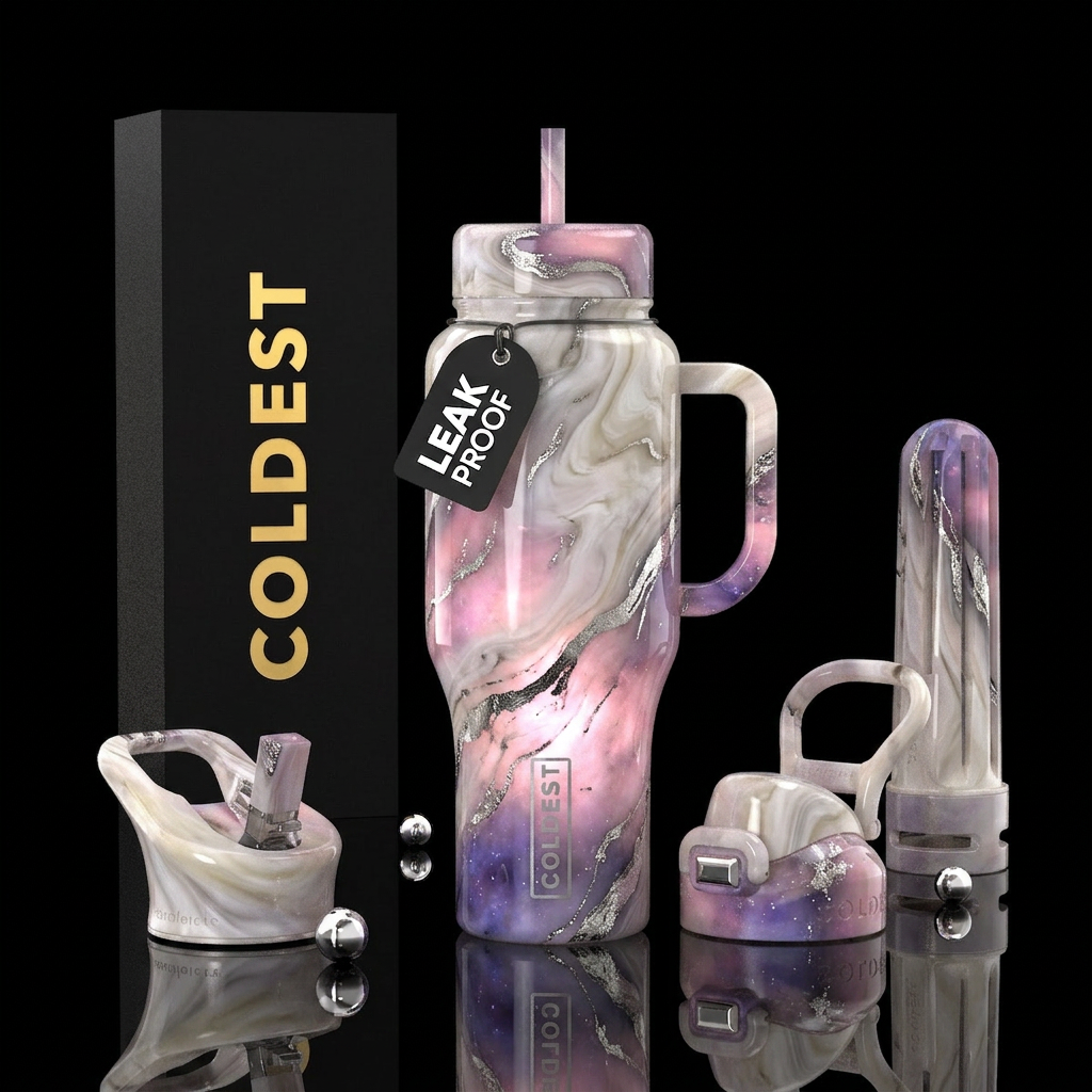 inspired by Gilded Age Estate opulence, morganite,... water bottle design