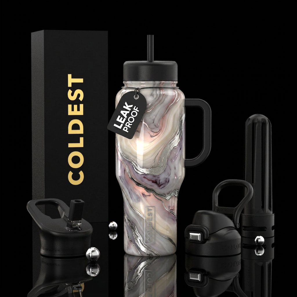inspired by Gilded Age Estate opulence, morganite,... water bottle design