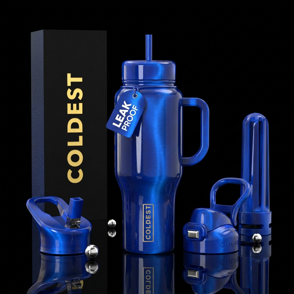 Catseye effect, glossy water bottle design