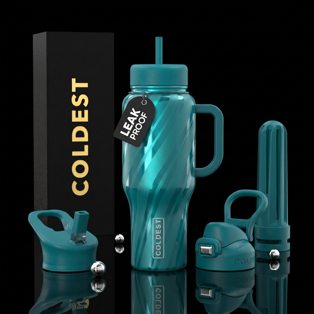 Frosted stripes, glossy, glowie water bottle design