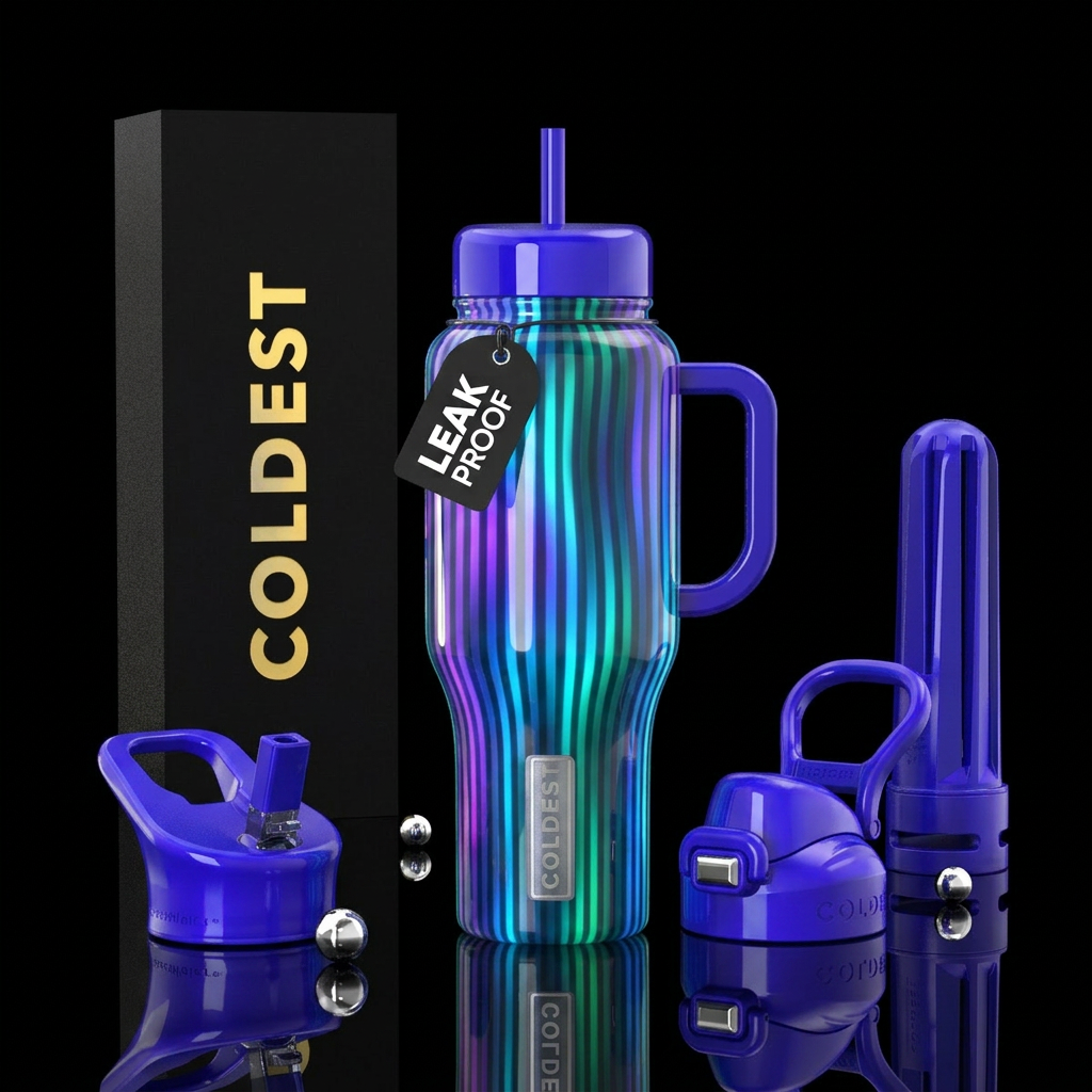Glowie stripes, glossy, glowie water bottle design