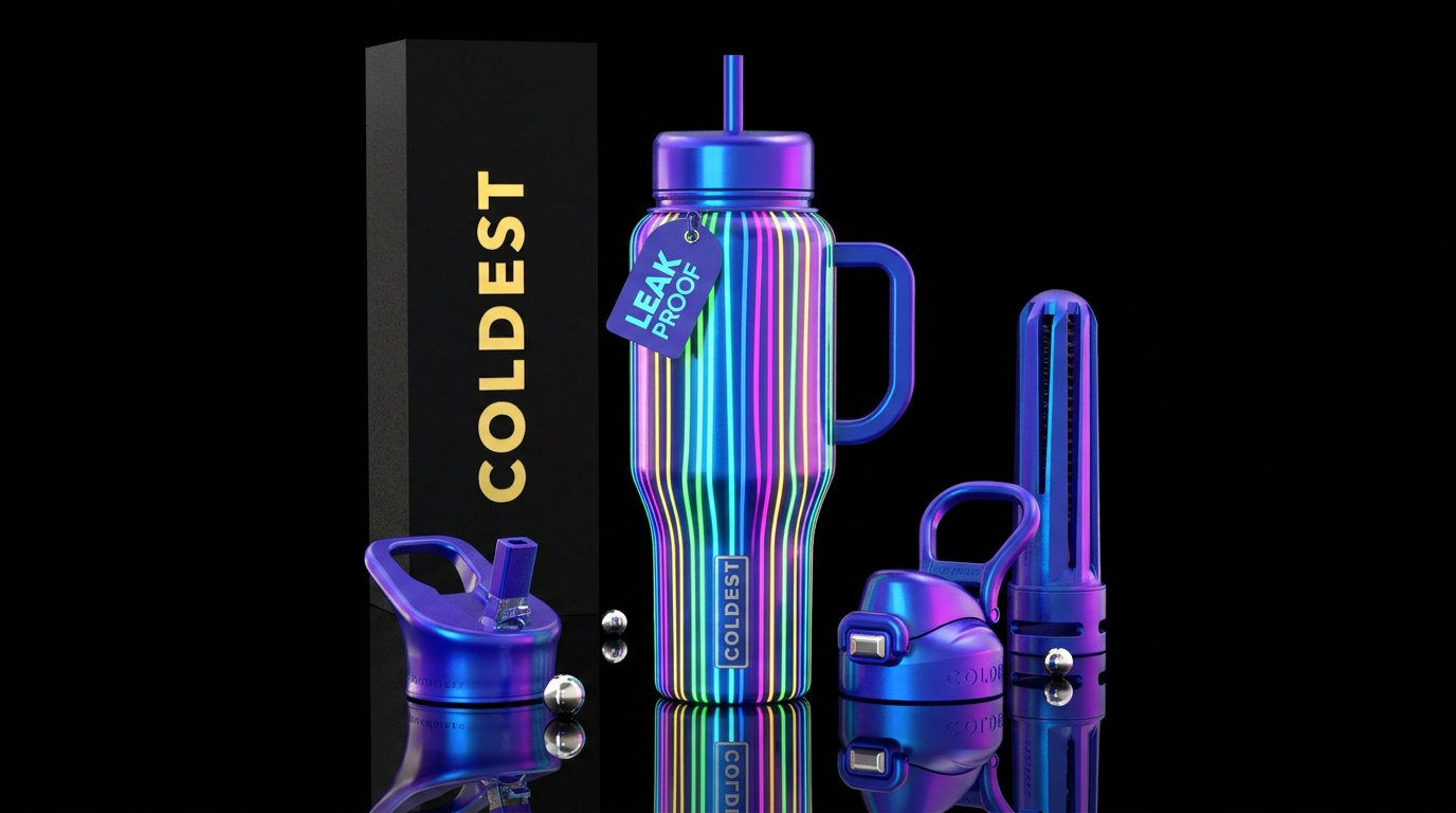 Glowie stripes, glossy, glowie water bottle design
