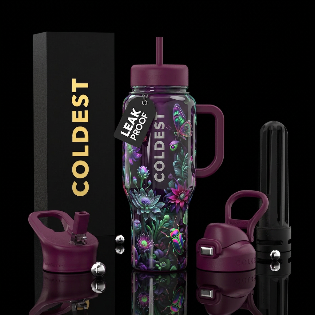 Unusual,glossy, mysteriously,trompe-l'œil, savvy water bottle design