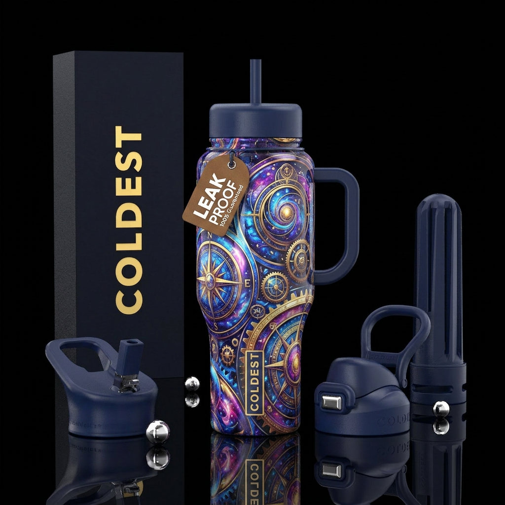 Unusual,glossy, mysteriously,trompe-l'œil, savvy water bottle design