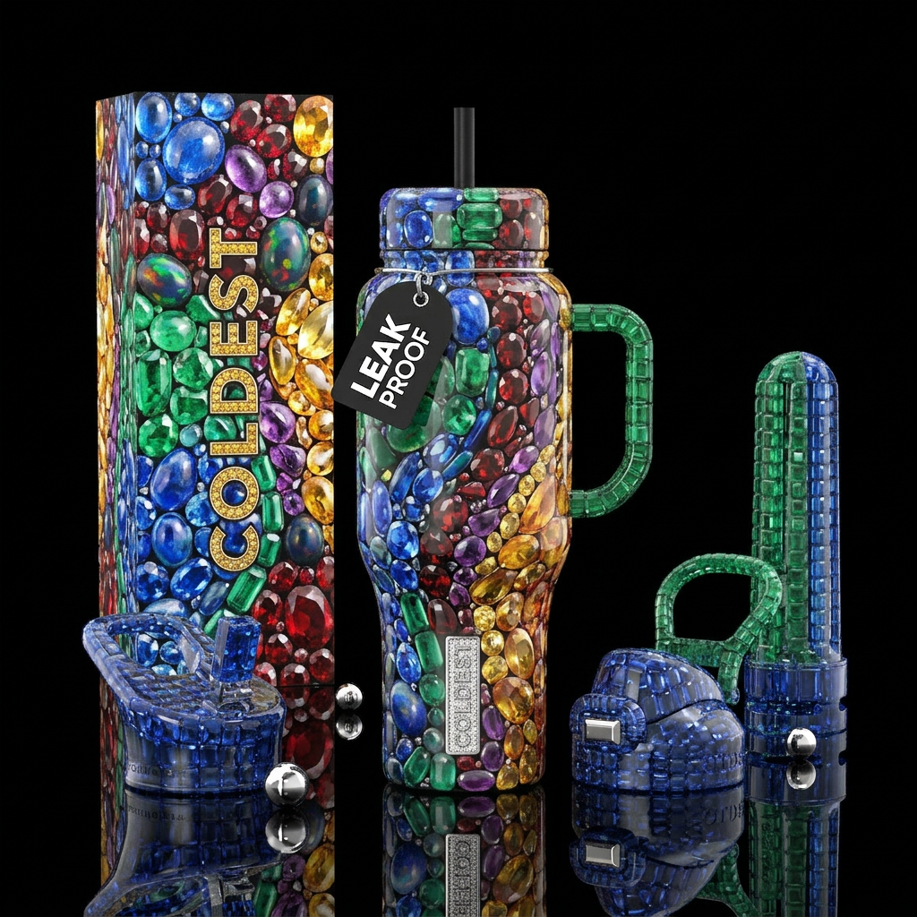 Unusual,glossy, mysteriously,trompe-l'œil, savvy, ... water bottle design